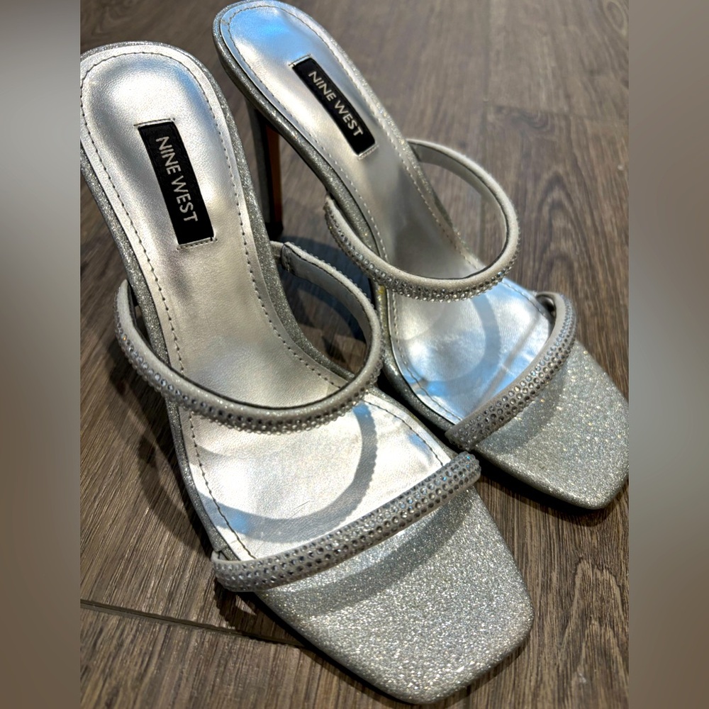 Nine West Silver Heeled Sandals